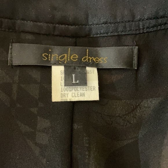 Vintage Y2K SINGLE Dress 100% Silk Satin Abstract Mixed Print Mini Dress size L - Picture 8 of 11